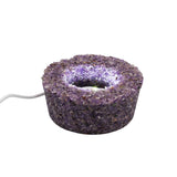 Amethyst/ Black obsidian gemstone chip LED lamp base white/yellow / multi-color light table lamp with a USB cable