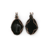 Rose quartz/tiger eye/black agate /amethyst/fluorite/green aventurine gemstone pendant with silver and copper color metal