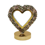 Gemstone chip Heart shape Lamp Gold Base  3 lights setting  USB cable Lamp