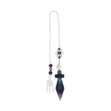 Rose quartz/tiger eye/black agate/amethyst/fluorite gemstone pendulum with silver color metal