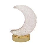 Gemstone chip Moon shape Lamp Gold Base 3setting light USB cable Lamp