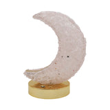 Gemstone chip Moon shape Lamp Gold Base 3setting light USB cable Lamp