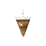 Rose quartz/tiger eye/black agate /amethyst gemstone triangle pendant with silver color metal