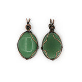 Rose quartz/tiger eye/black agate /amethyst/fluorite/green aventurine gemstone pendant with silver and copper color metal