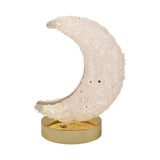 Gemstone chip Moon shape Lamp Gold Base 3setting light USB cable Lamp
