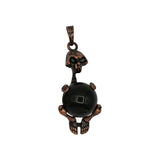 Rose quartz/tiger eye/black agate /amethyst  gemstone skull pendant with silver and copper color metal