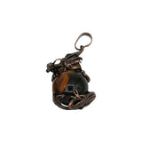 Rose quartz/tiger eye/black agate /amethyst gemstone dragon pendant with silver and copper color metal