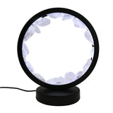 Multi-gemstones round shape acrylic base lamp  white/yellow / blue light table lamp with a USB cable