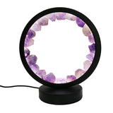 Multi-gemstones round shape acrylic base lamp  white/yellow / blue light table lamp with a USB cable
