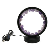 Multi-gemstones round shape acrylic base lamp  white/yellow / blue light table lamp with a USB cable