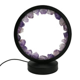 Multi-gemstones round shape acrylic base lamp  white/yellow / blue light table lamp with a USB cable