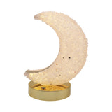 Gemstone chip Moon shape Lamp Gold Base 3setting light USB cable Lamp