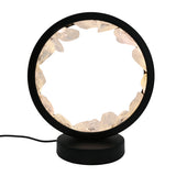 Multi-gemstones round shape acrylic base lamp  white/yellow / blue light table lamp with a USB cable