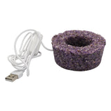 Amethyst/ Black obsidian gemstone chip LED lamp base white/yellow / multi-color light table lamp with a USB cable