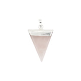 Rose quartz/tiger eye/black agate /amethyst gemstone triangle pendant with silver color metal
