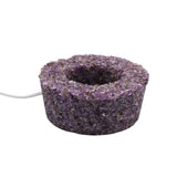 Amethyst/ Black obsidian gemstone chip LED lamp base white/yellow / multi-color light table lamp with a USB cable