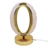 Gemstone chip Oval Lamp Gold Base cold/ warm / natural  USB cable Lamp