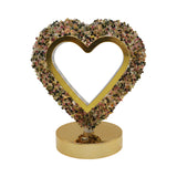Gemstone chip Heart shape Lamp Gold Base  3 lights setting  USB cable Lamp