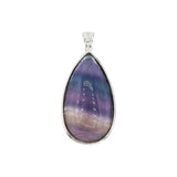 Rose quartz/black agate /amethyst/fluorite gemstone teardrop pendant with silver and copper color metal