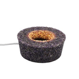 Amethyst/ Black obsidian gemstone chip LED lamp base white/yellow / multi-color light table lamp with a USB cable