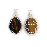 Rose quartz/tiger eye/black agate /amethyst/fluorite/green aventurine gemstone pendant with silver and copper color metal