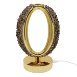 Gemstone chip Oval Lamp Gold Base cold/ warm / natural  USB cable Lamp