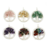 Rose quartz/amethyst/tourmaline/citrine/green aventurine and mix gemstone pendant with silver & copper color metal