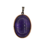 Rose quartz/tiger eye/black agate /amethyst/fluorite / green aventurine gemstone oval pendant with silver and copper color metal