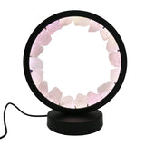 Multi-gemstones round shape acrylic base lamp  white/yellow / blue light table lamp with a USB cable