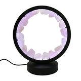 Multi-gemstones round shape acrylic base lamp  white/yellow / blue light table lamp with a USB cable