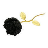 Rose quartz/ Black obsidian/ Carnelian Rose ornament with electroplated painted metal frame