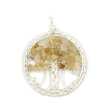 Rose quartz/amethyst/tourmaline/citrine/green aventurine and mix gemstone pendant with silver & copper color metal