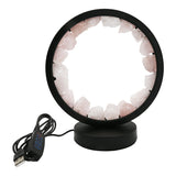 Multi-gemstones round shape acrylic base lamp  white/yellow / blue light table lamp with a USB cable