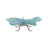 Quartz & Black Kaynite Dragonfly ornaments with electroplated painted metal frame S/ M size