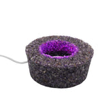 Amethyst/ Black obsidian gemstone chip LED lamp base white/yellow / multi-color light table lamp with a USB cable