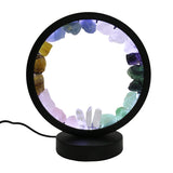 Multi-gemstones round shape acrylic base lamp  white/yellow / blue light table lamp with a USB cable