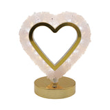 Gemstone chip Heart shape Lamp Gold Base  3 lights setting  USB cable Lamp