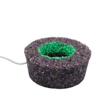 Amethyst/ Black obsidian gemstone chip LED lamp base white/yellow / multi-color light table lamp with a USB cable
