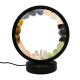 Multi-gemstones round shape acrylic base lamp  white/yellow / blue light table lamp with a USB cable