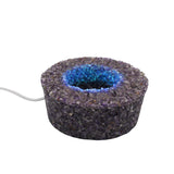 Amethyst/ Black obsidian gemstone chip LED lamp base white/yellow / multi-color light table lamp with a USB cable
