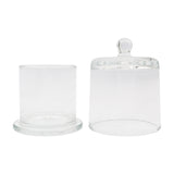 Glass container with wooden base lamp white/yellow / multi-color light table lamp with a USB cable