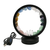 Multi-gemstones round shape acrylic base lamp  white/yellow / blue light table lamp with a USB cable