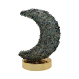 Gemstone chip Moon shape Lamp Gold Base 3setting light USB cable Lamp