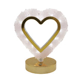 Gemstone chip Heart shape Lamp Gold Base  3 lights setting  USB cable Lamp