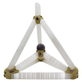 Energy tower, selenite frame, quartz top point, amethyst sphere