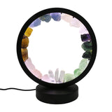 Multi-gemstones round shape acrylic base lamp  white/yellow / blue light table lamp with a USB cable