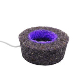 Amethyst/ Black obsidian gemstone chip LED lamp base white/yellow / multi-color light table lamp with a USB cable