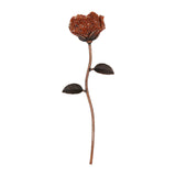 Rose quartz/ Black obsidian/ Carnelian Rose ornament with electroplated painted metal frame