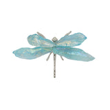 Quartz & Black Kaynite Dragonfly ornaments with electroplated painted metal frame S/ M size