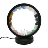 Multi-gemstones round shape acrylic base lamp  white/yellow / blue light table lamp with a USB cable